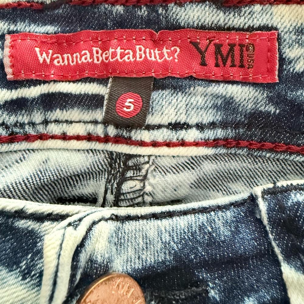 YMI Acid Wash Denim Jeans Sz 5 - Picture 2 of 3